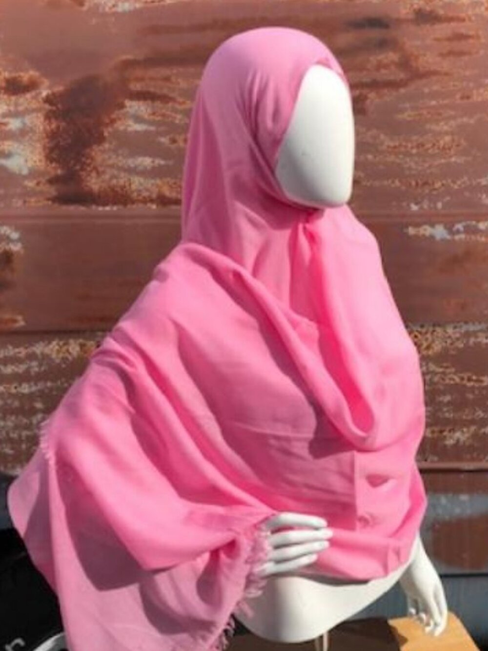 Turkish Pink color Pashmina Headscarf Muslim Hijab Shawl 25 x 67 - Picture 3 of 5